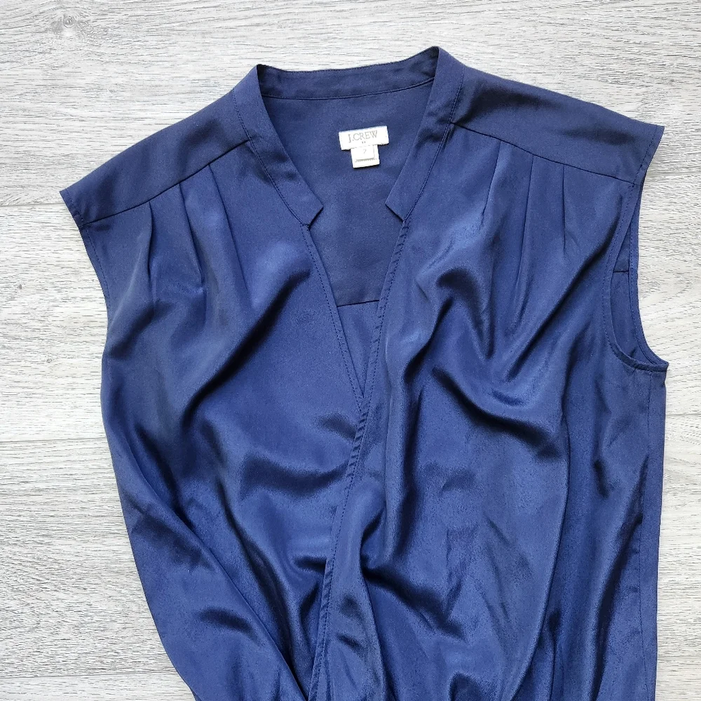 J. Crew Navy Blue Sleeveless Romper Womens 2 Shorts Summer Style C6592